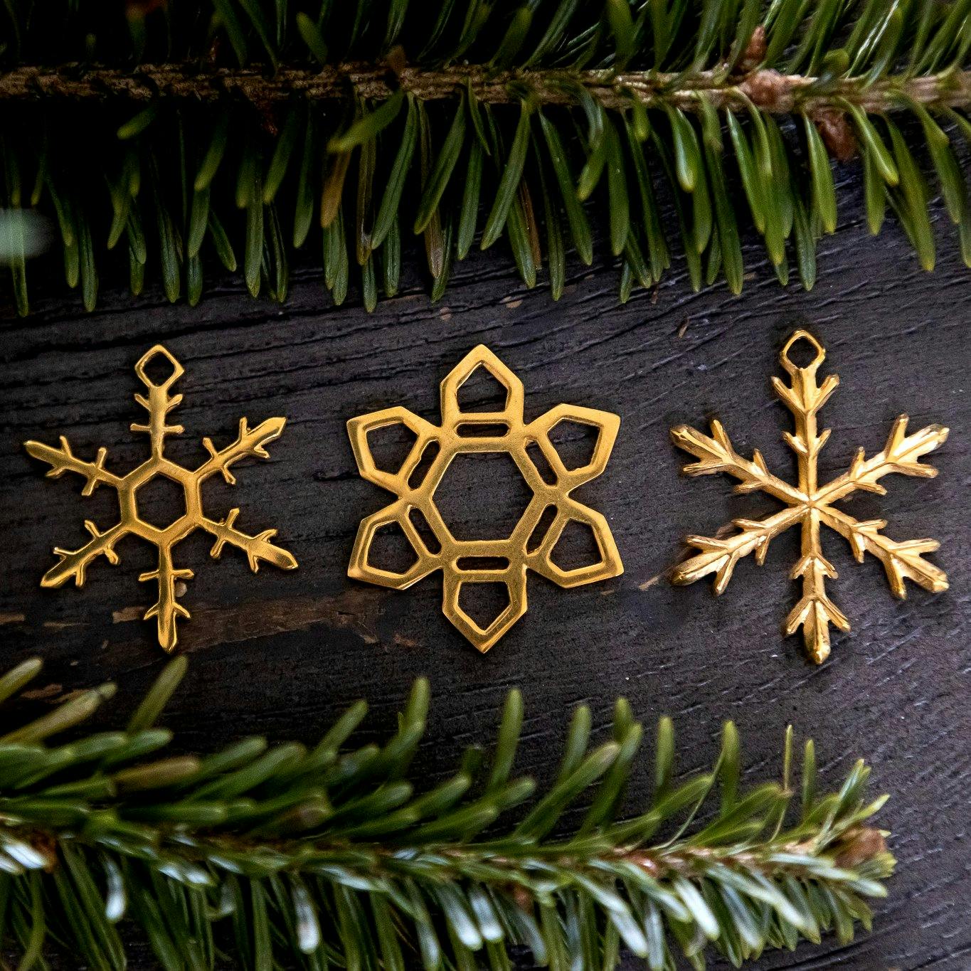 24K Gold Luxury Christmas Snowflake Ornaments