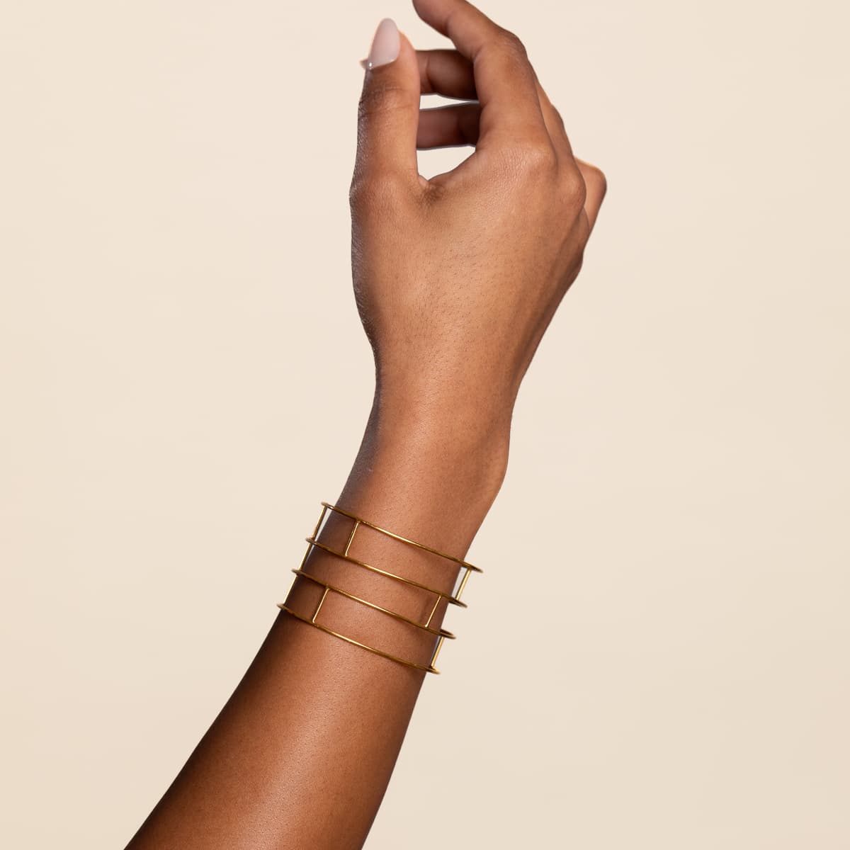 24K Wire Brique Cuff on arm