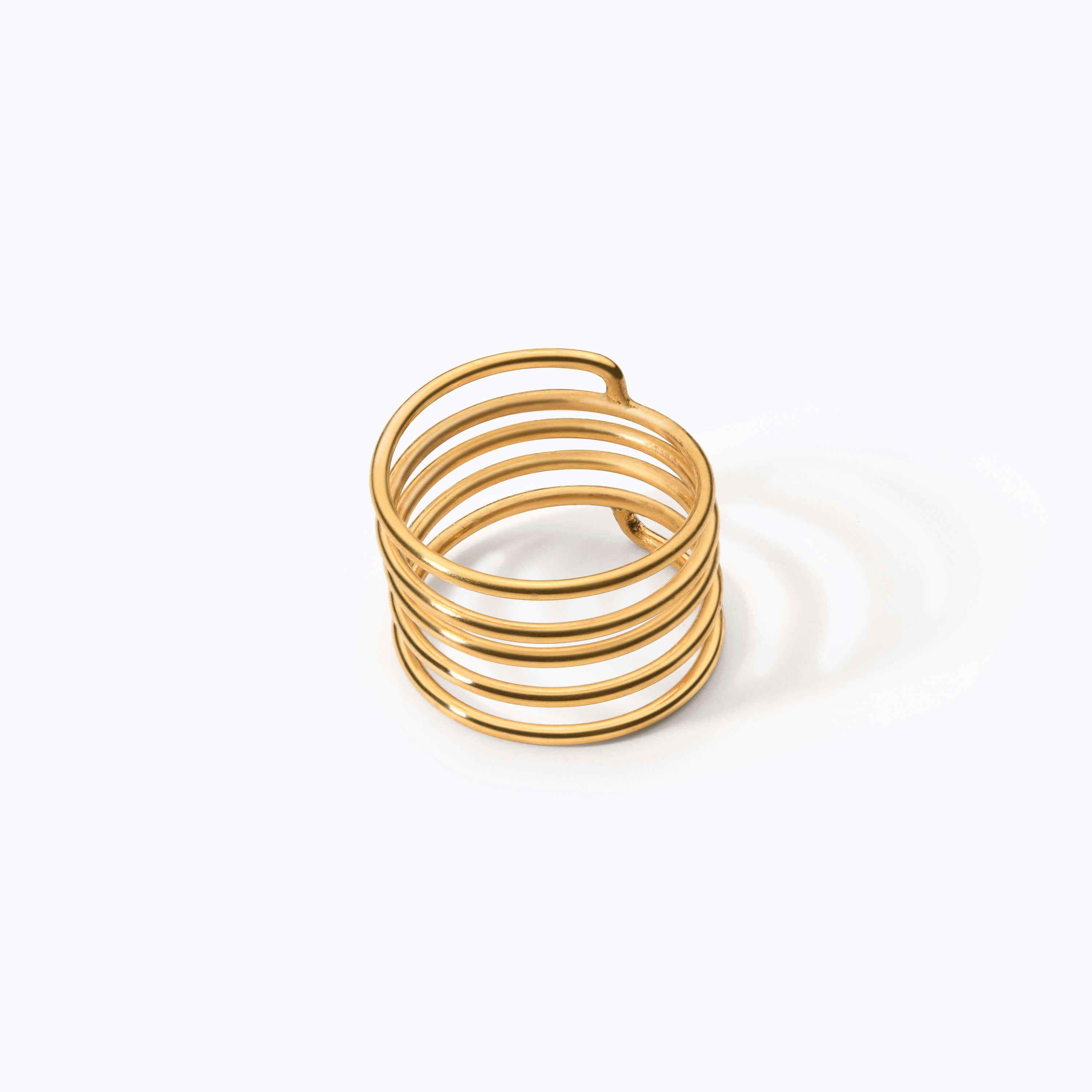24K Wire Spiral Ring