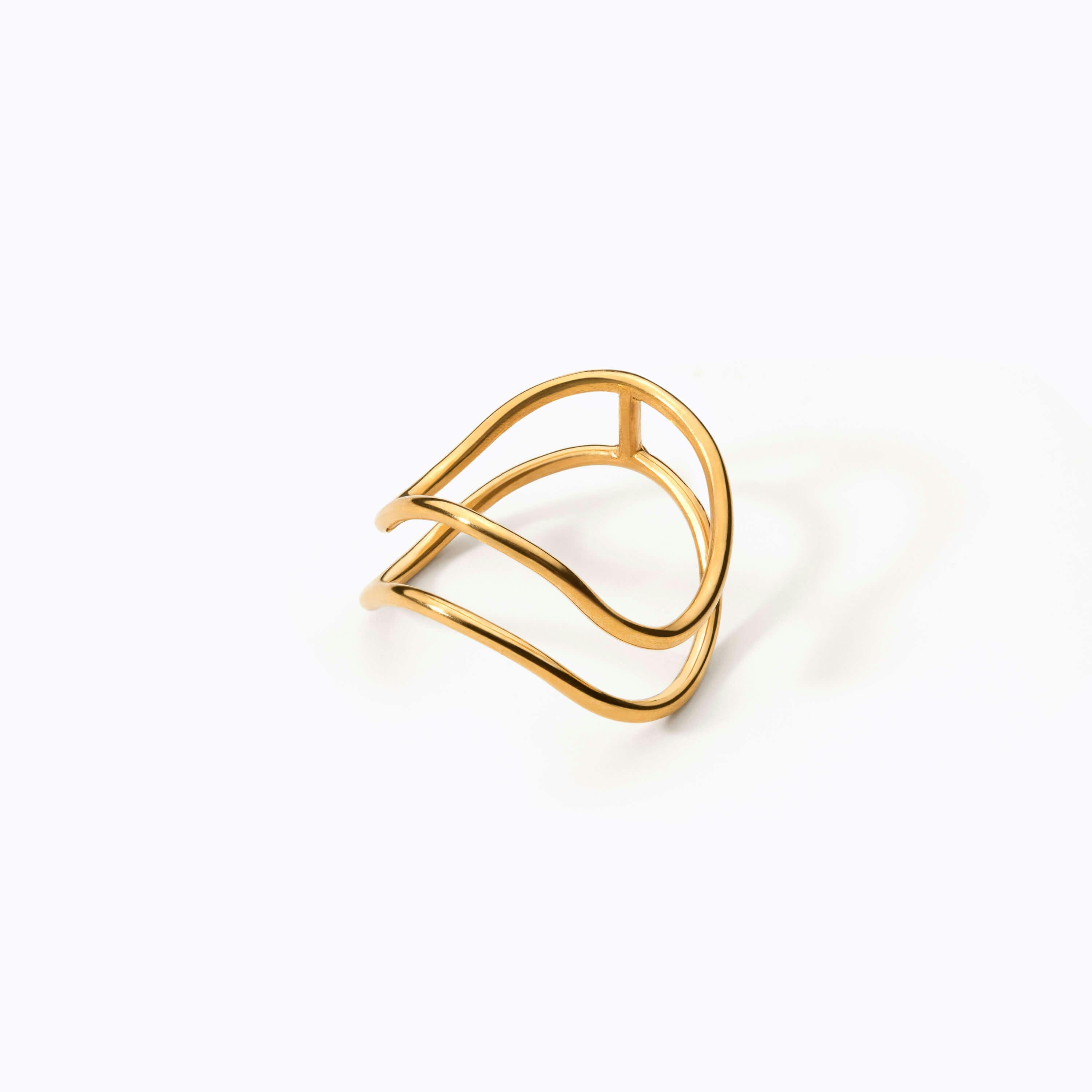 24K Wire Wave Ring