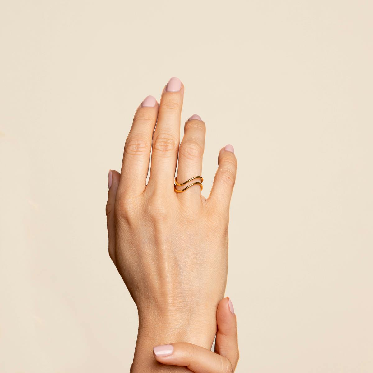 24K Wire Wave Ring on hand