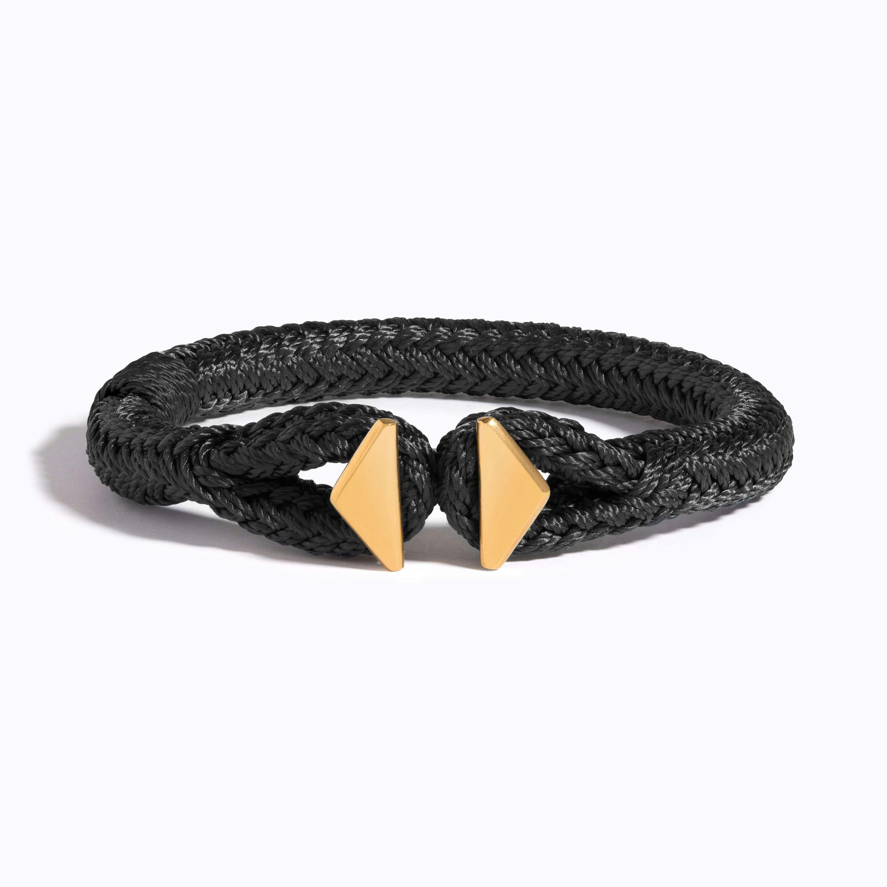 Diamond Woven Bracelet on black nylon rope